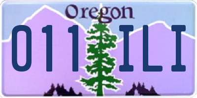 OR license plate 011ILI