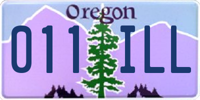 OR license plate 011ILL