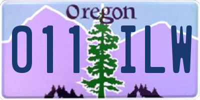 OR license plate 011ILW