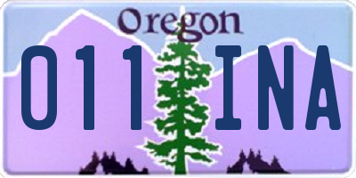 OR license plate 011INA