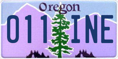 OR license plate 011INE