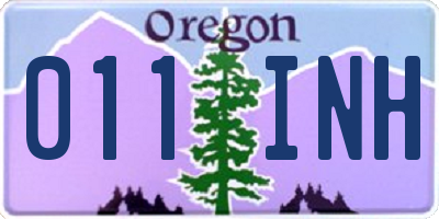 OR license plate 011INH