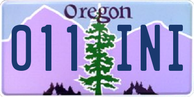 OR license plate 011INI