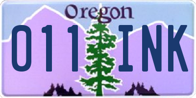 OR license plate 011INK
