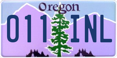 OR license plate 011INL