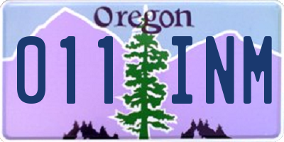 OR license plate 011INM