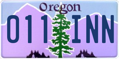 OR license plate 011INN