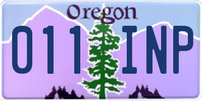 OR license plate 011INP
