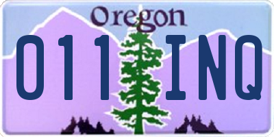 OR license plate 011INQ