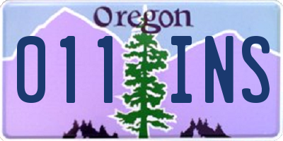 OR license plate 011INS