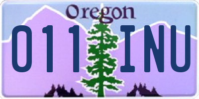 OR license plate 011INU