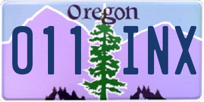 OR license plate 011INX