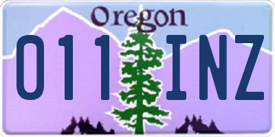 OR license plate 011INZ