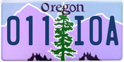 OR license plate 011IOA