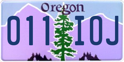 OR license plate 011IOJ