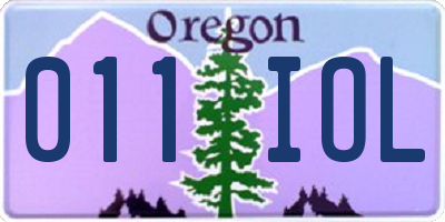 OR license plate 011IOL