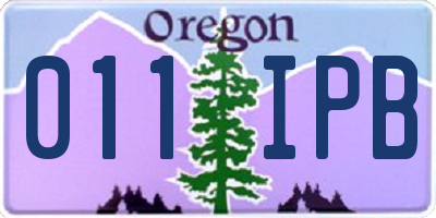OR license plate 011IPB
