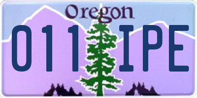 OR license plate 011IPE