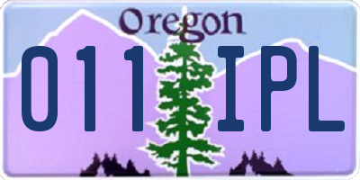 OR license plate 011IPL