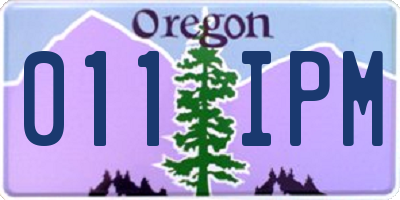 OR license plate 011IPM