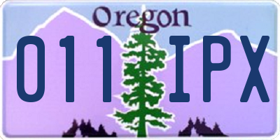 OR license plate 011IPX