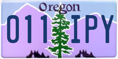 OR license plate 011IPY