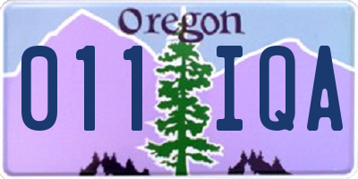 OR license plate 011IQA