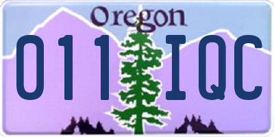 OR license plate 011IQC