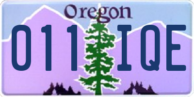 OR license plate 011IQE