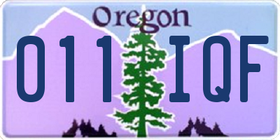 OR license plate 011IQF