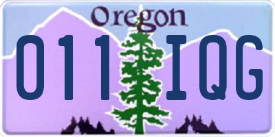 OR license plate 011IQG