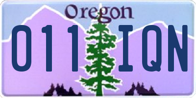 OR license plate 011IQN