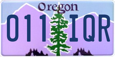 OR license plate 011IQR