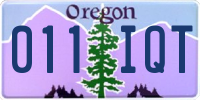 OR license plate 011IQT
