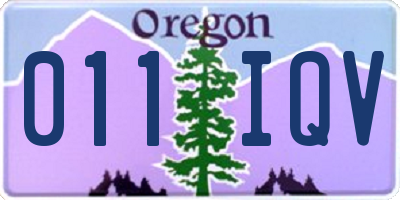 OR license plate 011IQV