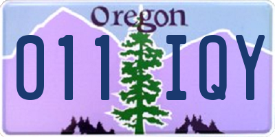 OR license plate 011IQY
