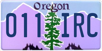 OR license plate 011IRC