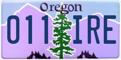 OR license plate 011IRE