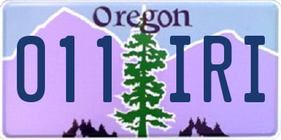 OR license plate 011IRI