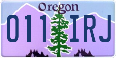 OR license plate 011IRJ