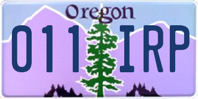 OR license plate 011IRP