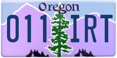 OR license plate 011IRT