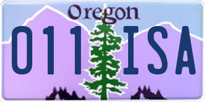 OR license plate 011ISA
