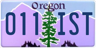 OR license plate 011IST