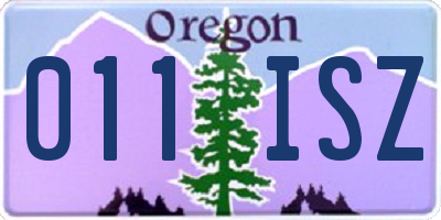 OR license plate 011ISZ
