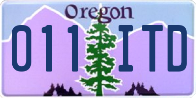 OR license plate 011ITD