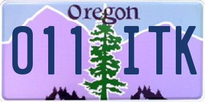 OR license plate 011ITK