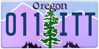 OR license plate 011ITT