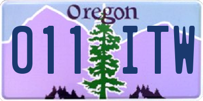 OR license plate 011ITW
