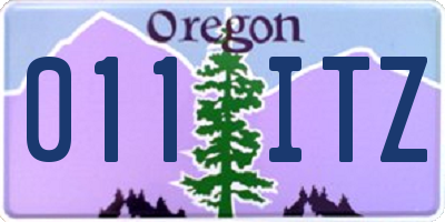 OR license plate 011ITZ